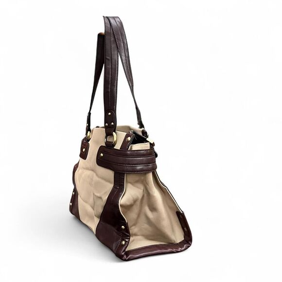 Etienne Aigner Two-Tone Buckle Tote - Picture 3 of 7